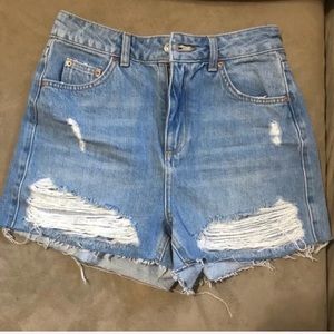 NEW Topshop High Rise Mom Jean Shorts